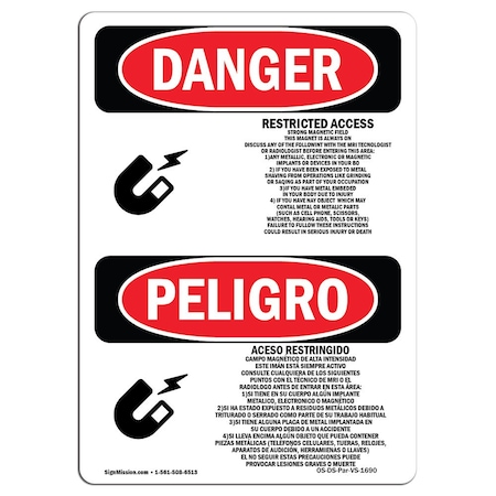 OSHA Danger, 18 Height, 24 Width, Decal